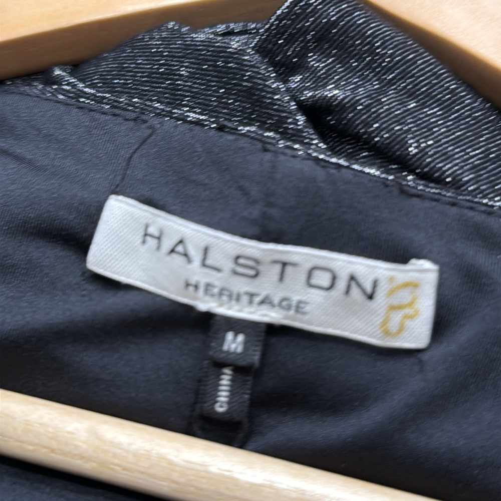 HALSTON Heritage Tie Back Metallic Kimono Style Gown - Picture 9 of 9